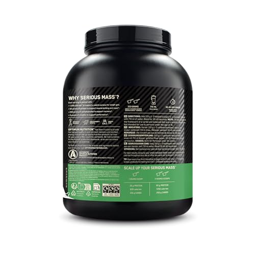 Optimum Nutrition Serious Mass vanille 2,66 kg 8 portions pour athlètes musculation