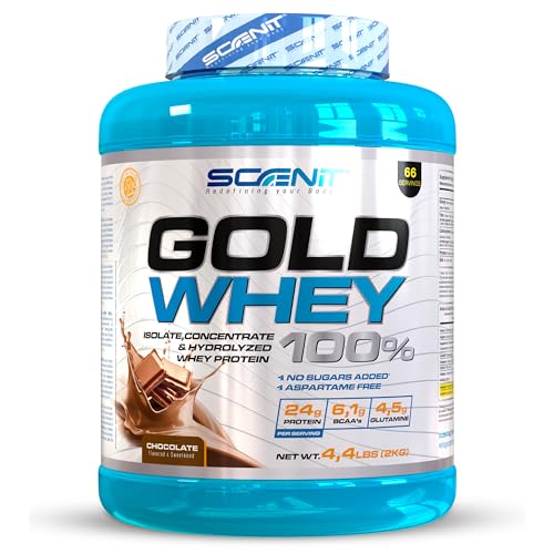 Gold Whey 100% - Protéines Whey Isolat + Concentré - Proteines Musculation 2 kg Chocolat