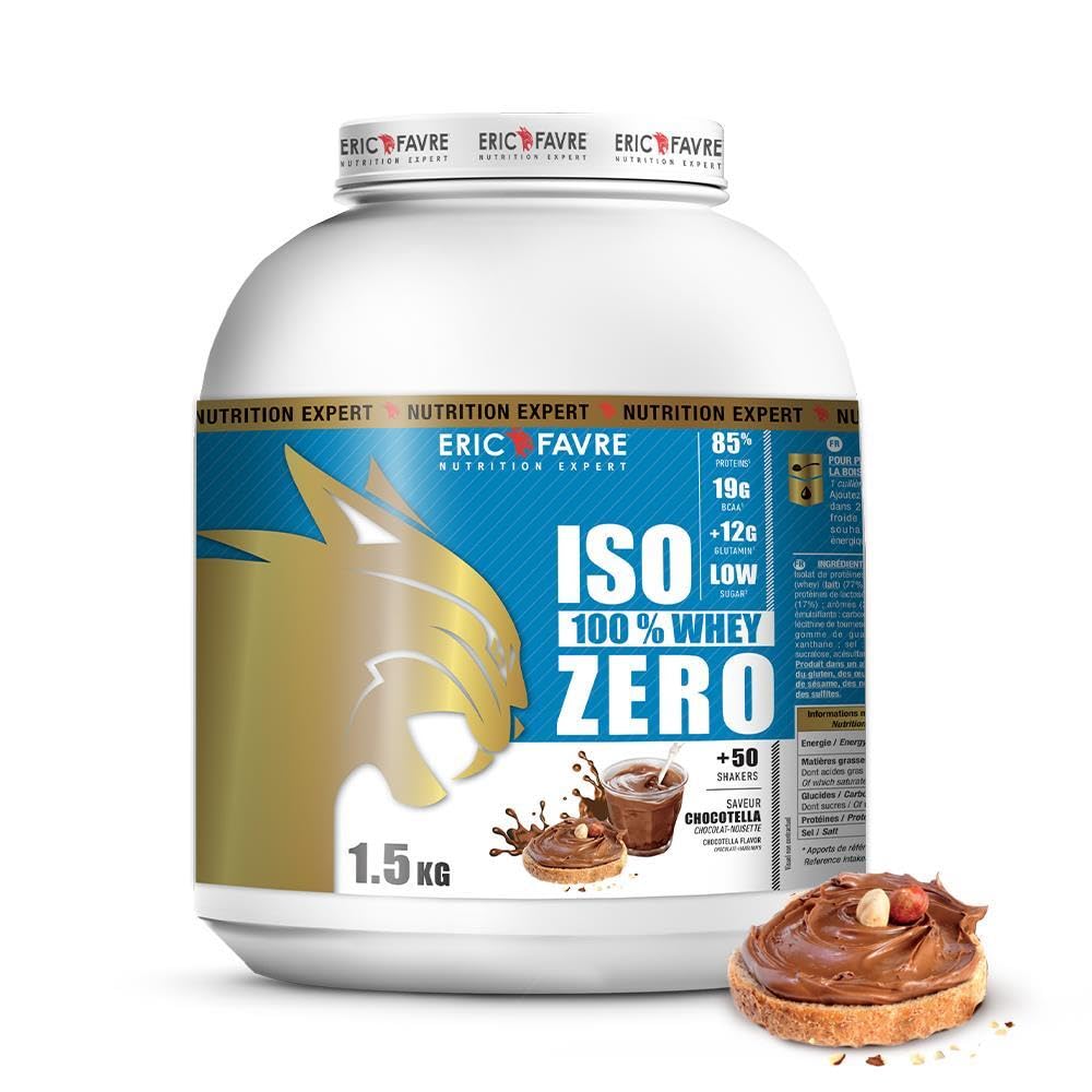 Eric Favre ISO WHEY ZERO 100% Pure Protéine Isolée - Assimilation Rapide Pour Prise de Masse Musculaire - 1,5kg Saveur C