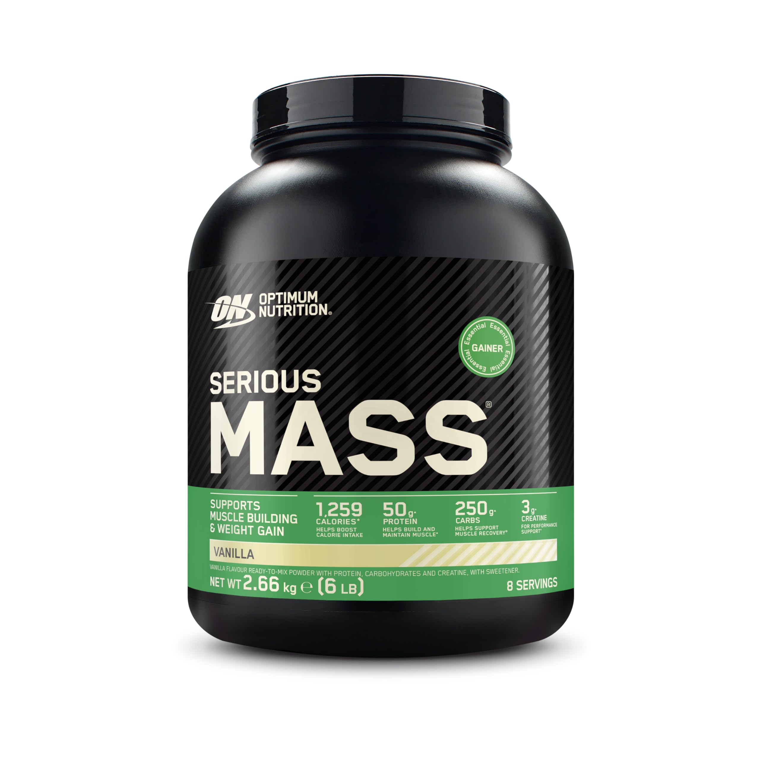 Optimum Nutrition Serious Mass vanille 2,66 kg 8 portions pour athlètes musculation