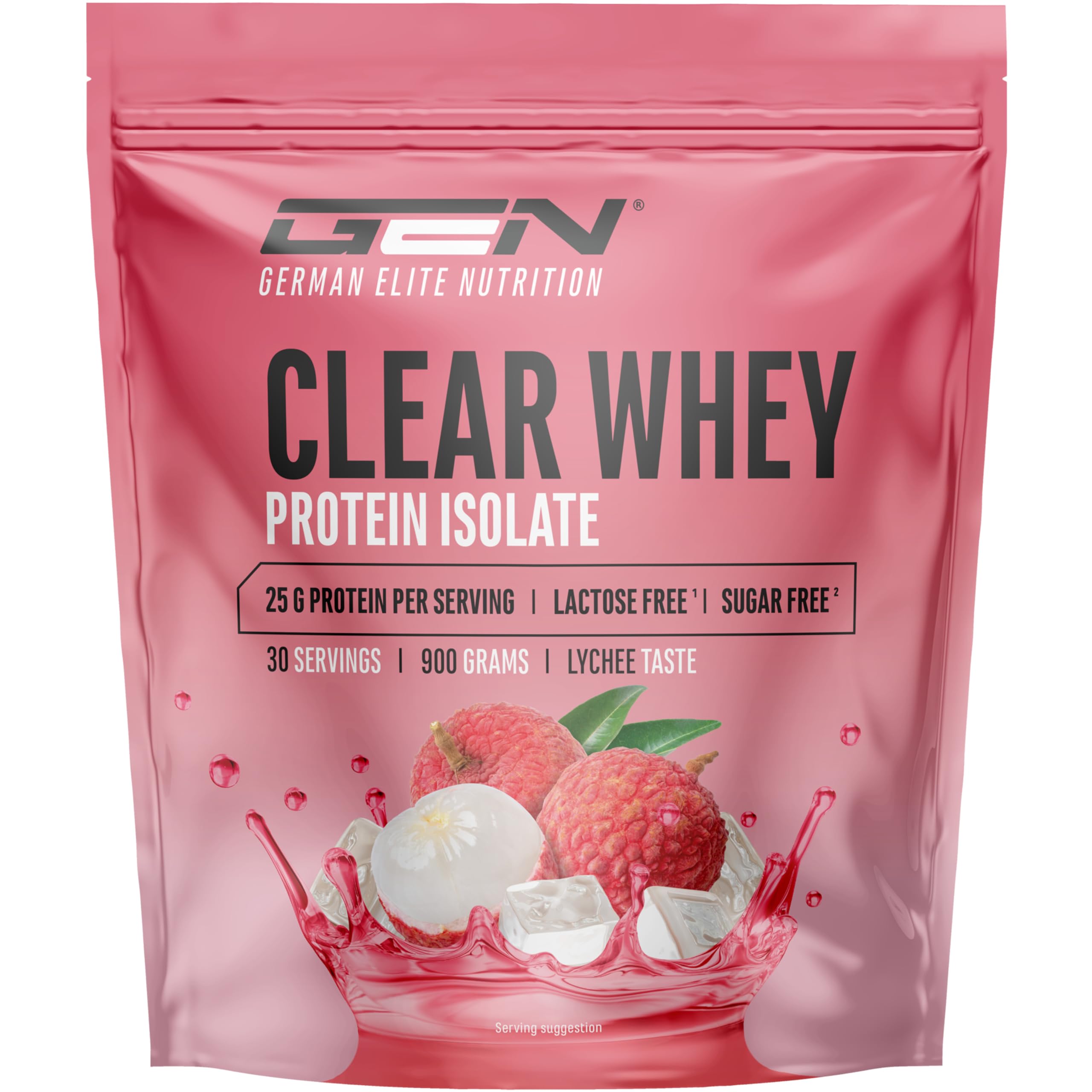Isolat de protéines Clear Whey Isolat de protéine fruitée et rafraîchissante pour athlètes (900 g, litchi)